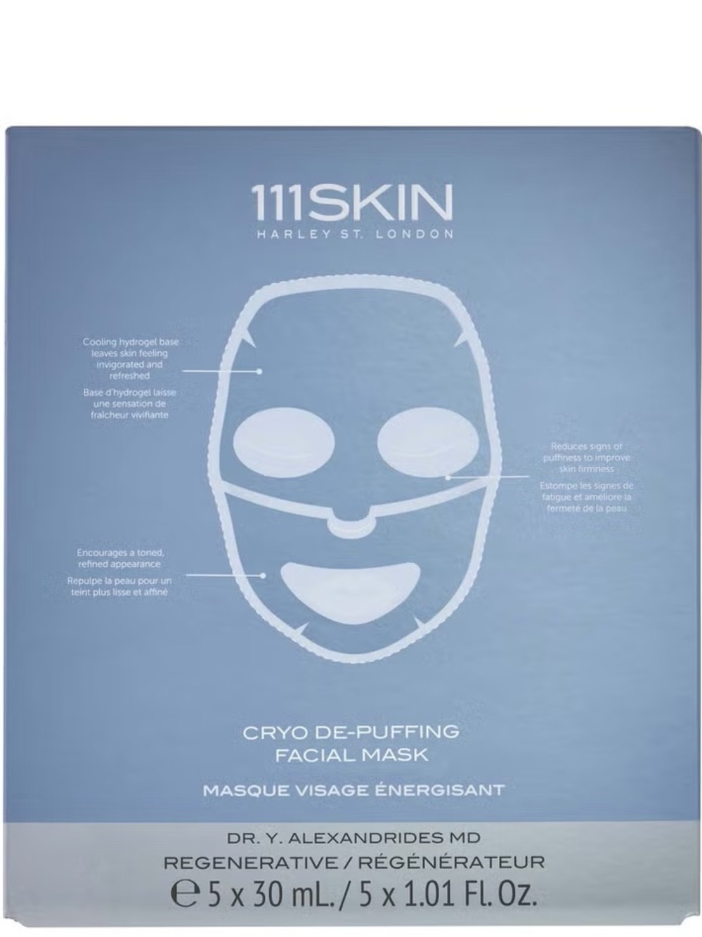 111SKIN Cryo De-Puffing Facial Mask — Light Blue Hydrogel